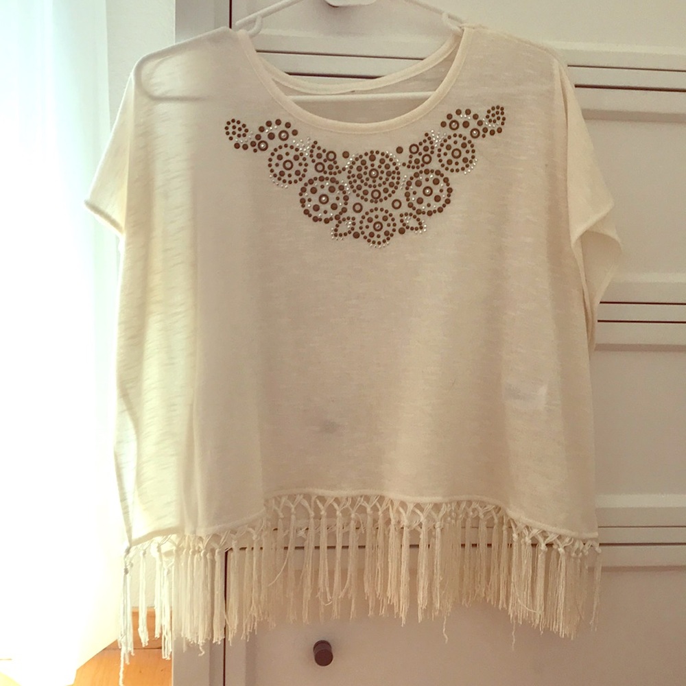 BEADED WHITE BLOUSE